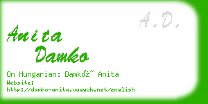 anita damko business card